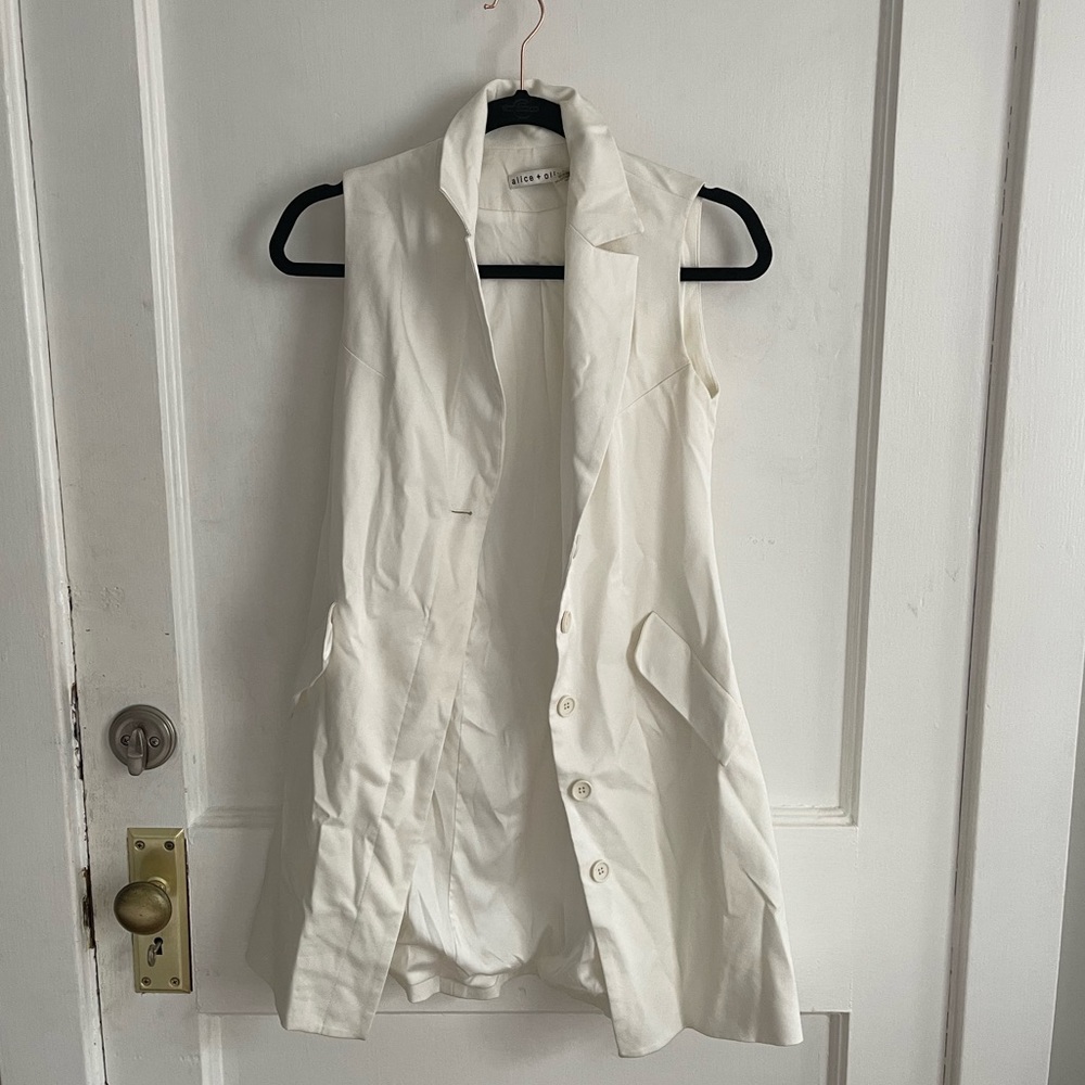 Long white vest